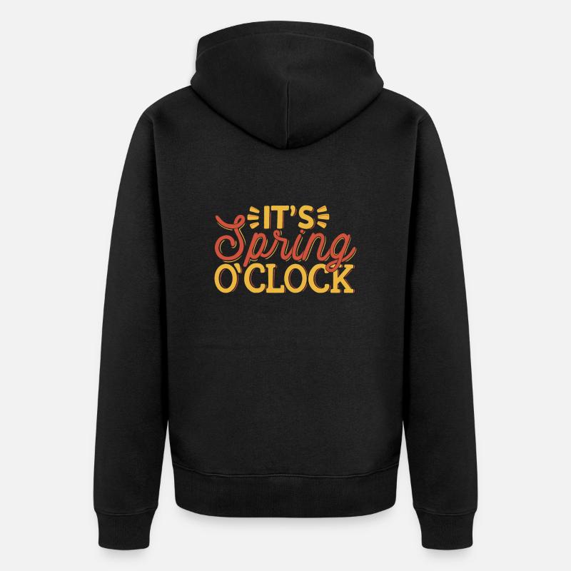 its spring o'clock - Unisex Premium Bio Zip Hoodie - Schwarz