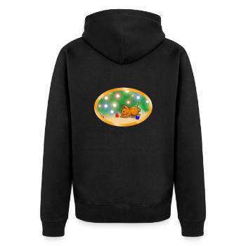 Christmas Cat - Unisex Premium Bio Zip Hoodie - Schwarz - Hinten - Nico (187cm)