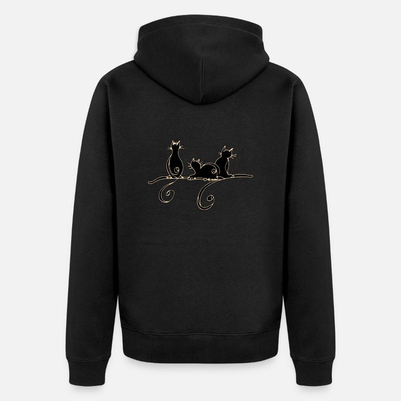 Chats - Veste à capuche bio Premium Unisexe - noir
