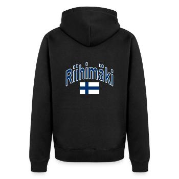 Riihimäki drapeau finlandais - Veste à capuche bio Premium Unisexe - noir - Dos - Nico (187cm)