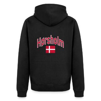 Drapeau de Hørsholm Danemark - Veste à capuche bio Premium Unisexe - noir - Dos - Nico (187cm)