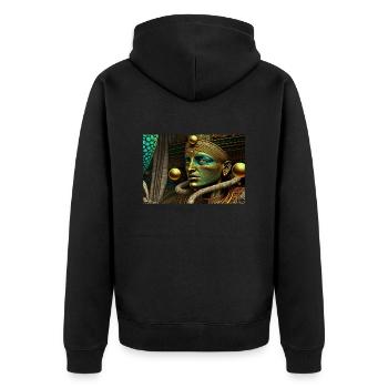 god by daniel costa - Unisex Premium Organic Zip Hoodie - black - Back - Nico (187cm)