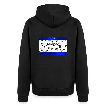 mg kriti ortsschild moires - Unisex Premium Bio Zip Hoodie - Schwarz - Hinten - Nico (187cm)
