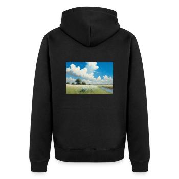 Enchanted nature - Unisex Premium Organic Zip Hoodie - black - Back - Nico (187cm)