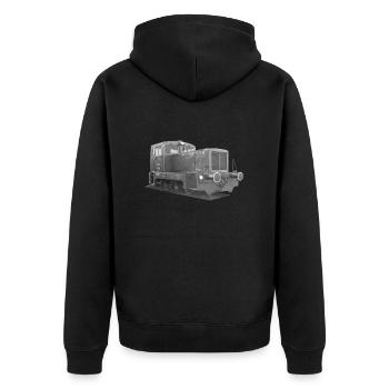 Diesellok V 15 Deutsche Reichsbahn DDR Oldtimer - Unisex Premium Bio Zip Hoodie - Schwarz - Hinten - Nico (187cm)