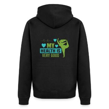 MA SANTÉ EST TRÈS BONNE - Veste à capuche bio Premium Unisexe - noir - Dos - Nico (187cm)