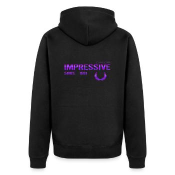 Impressive since 1981 - Unisex Premium Bio Zip Hoodie - Schwarz - Hinten - Nico (187cm)