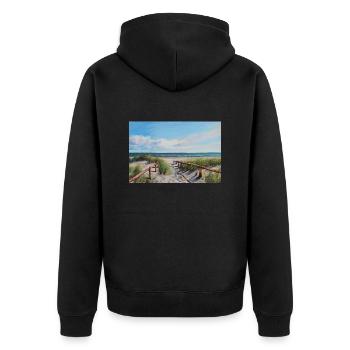 Ocean View: The Beauty of the Sea and it's ways - Unisex Premium Organic Zip Hoodie - black - Back - Nico (187cm)