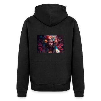 Neo-Indian Voodoo Gift - Unisex Premium Organic Zip Hoodie - black - Back - Nico (187cm)