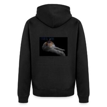 le chat blanc aux yeux verts - Veste à capuche bio Premium Unisexe - noir - Dos - Nico (187cm)