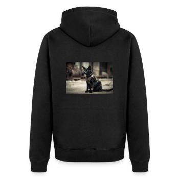 Chat noir - Veste à capuche bio Premium Unisexe - noir - Dos - Nico (187cm)