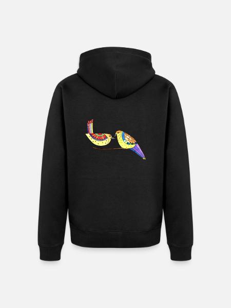 Oiseaux - Veste à capuche bio Premium Unisexe - noir