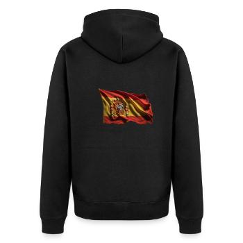 Spanien Flagge Fahne - Unisex Premium Bio Zip Hoodie - Schwarz - Hinten - Nico (187cm)