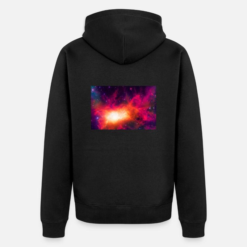 Nébuleuse cosmique dans l’espace 1 - Veste à capuche bio Premium Unisexe - noir