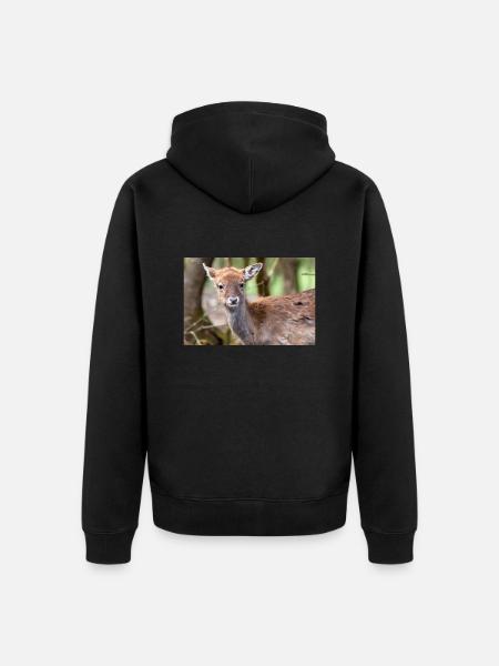 Damherten (in het Duits Damwild of Damhirsch) Dama - Uniseks Premium bio ziphoodie - zwart