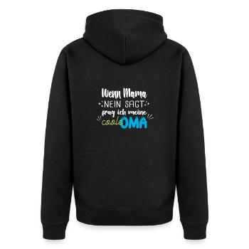 Babysprüche - Unisex Premium Bio Zip Hoodie - Schwarz - Hinten - Nico (187cm)