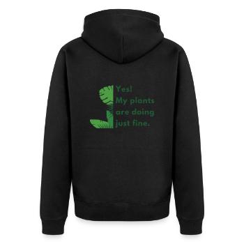 Quote Hive - Unisex Premium Organic Zip Hoodie - black - Back - Nico (187cm)