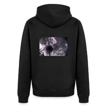 Eine tolle Blume - Unisex Premium Bio Zip Hoodie - Schwarz - Hinten - Nico (187cm)