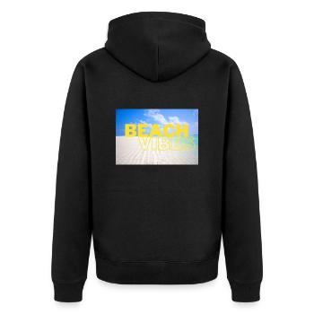 Beach 26 - Unisex Premium Bio Zip Hoodie - Schwarz - Hinten - Nico (187cm)