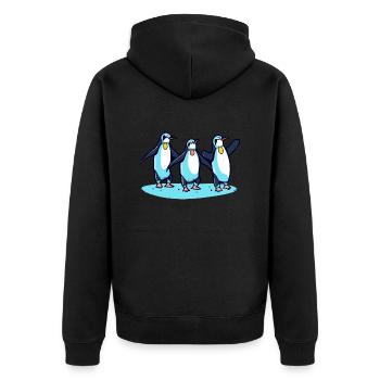 Penguins celebrate - Unisex Premium Organic Zip Hoodie - black - Back - Nico (187cm)