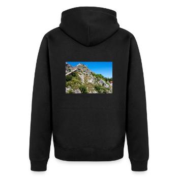 Festung Knin (Kninska tvrđava) Kroatien - Unisex Premium Bio Zip Hoodie - Schwarz - Hinten - Nico (187cm)