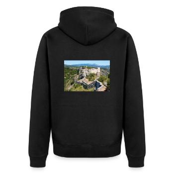 Festung Knin (Kninska tvrđava) Kroatien - Unisex Premium Bio Zip Hoodie - Schwarz - Hinten - Nico (187cm)