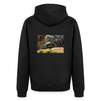 Gelbbauch-Slider Trachemys scripta scripta - Unisex Premium Bio Zip Hoodie - Schwarz - Hinten - Nico (187cm)