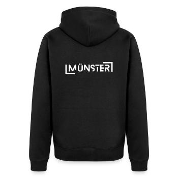 Minster - Unisex Premium Organic Zip Hoodie - black - Back - Nico (187cm)