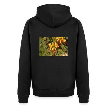 bird of paradise erythrostemon gilliesii - Unisex Premium Organic Zip Hoodie - black - Back - Nico (187cm)