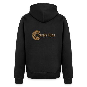 For Noah Elias - Unisex Premium Organic Zip Hoodie - black - Back - Nico (187cm)