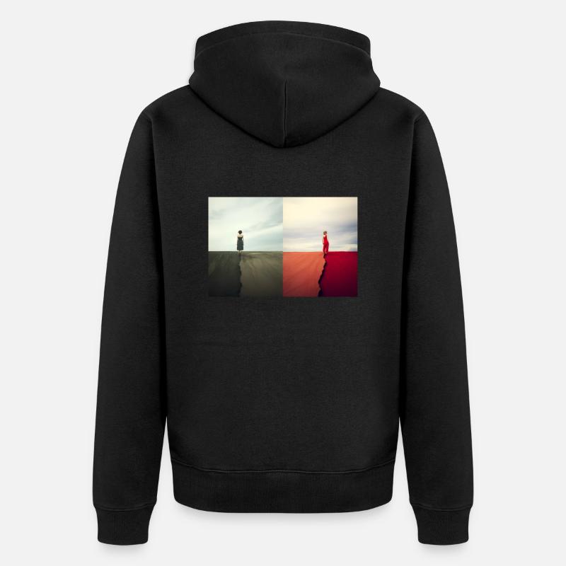 Split Worlds - Unisex Premium Bio Zip Hoodie - Schwarz