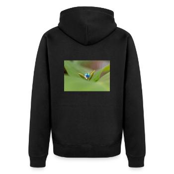 DER Marmor auf der Pflanze - Unisex Premium Bio Zip Hoodie - Schwarz - Hinten - Nico (187cm)