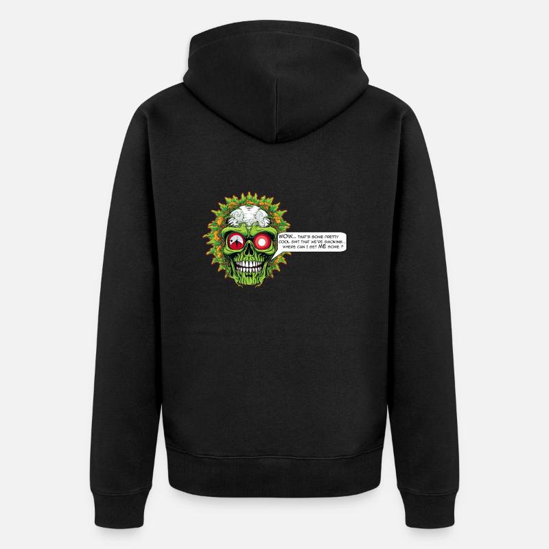 Marijuana - Comic Skull - Veste à capuche bio Premium Unisexe - noir