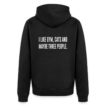 Cat drôle disant Gym Humour - Veste à capuche bio Premium Unisexe - noir - Dos - Nico (187cm)