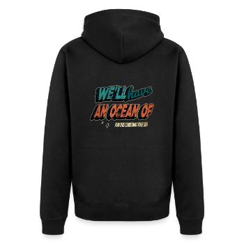 Quote Bodybuilder Cool Animal Beach Holiday Beard - Unisex Premium Organic Zip Hoodie - black - Back - Nico (187cm)