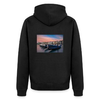 Gondoles sur le Grand Canal - Veste à capuche bio Premium Unisexe - noir - Dos - Nico (187cm)