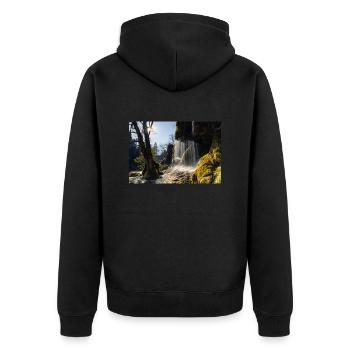 Veil Falls - Unisex Premium Organic Zip Hoodie - black - Back - Nico (187cm)