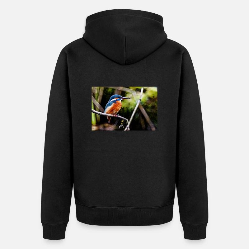Eisvogel - Unisex Premium Bio Zip Hoodie - Schwarz