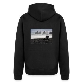 Obstacles in the way - Unisex Premium Organic Zip Hoodie - black - Back - Nico (187cm)