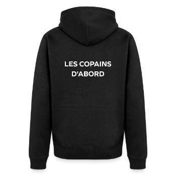 les copains d'abord - Veste à capuche bio Premium Unisexe - noir - Dos - Nico (187cm)