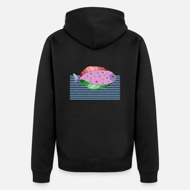 Fisk - Premium økologisk unisex-hettejakke - svart