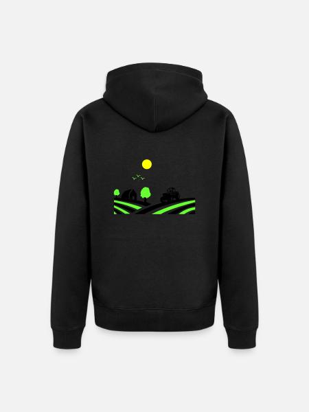 Tractor Farm - Unisex Premium Organic Zip Hoodie - black