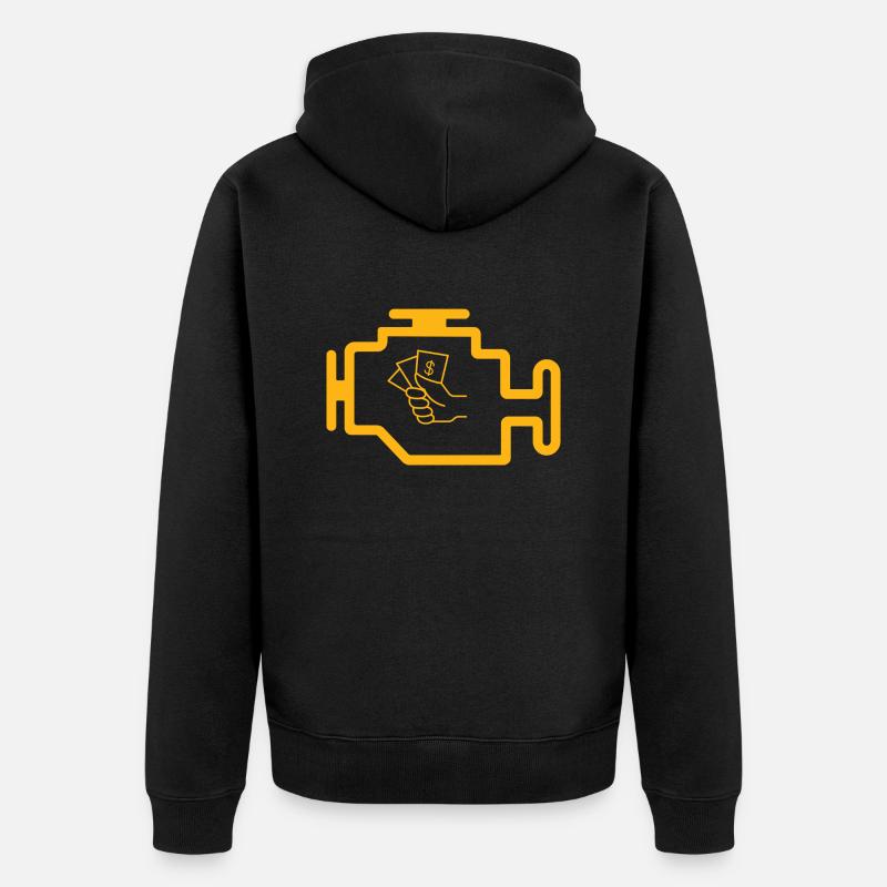 Témoin d’anomalie du moteur - Veste à capuche bio Premium Unisexe - noir