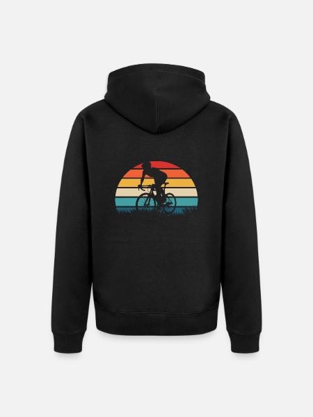 Bicycle Gift Retro - Unisex Premium Organic Zip Hoodie - black