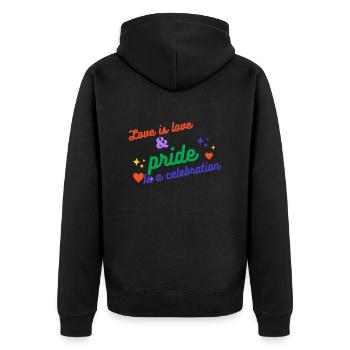 Love is love and pride is a celebration - Unisex Premium Organic Zip Hoodie - black - Back - Nico (187cm)