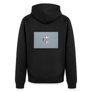 Avocets Hunting - Unisex Premium Organic Zip Hoodie - black - Back - Nico (187cm)
