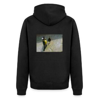 Great Tit Feeding Chicks - Unisex Premium Organic Zip Hoodie - black - Back - Nico (187cm)