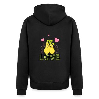 Poires jaunes mignonnes - Veste à capuche bio Premium Unisexe - noir - Dos - Nico (187cm)