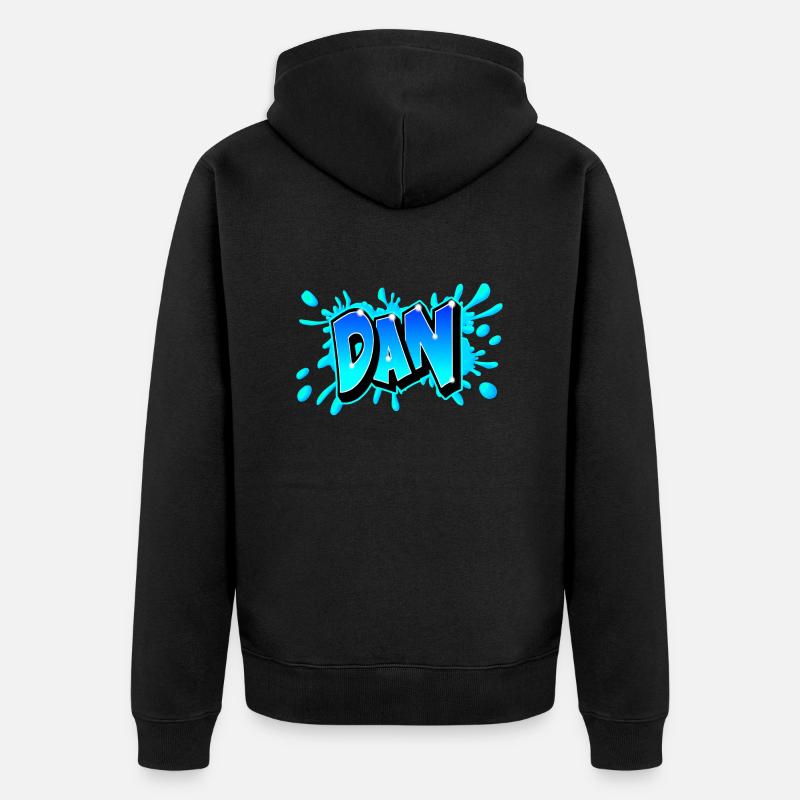 BLUE DAN GRAFFITI - Unisex Premium Bio Zip Hoodie - Schwarz