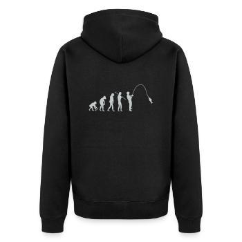Évolution de la pêche - Veste à capuche bio Premium Unisexe - noir - Dos - Nico (187cm)
